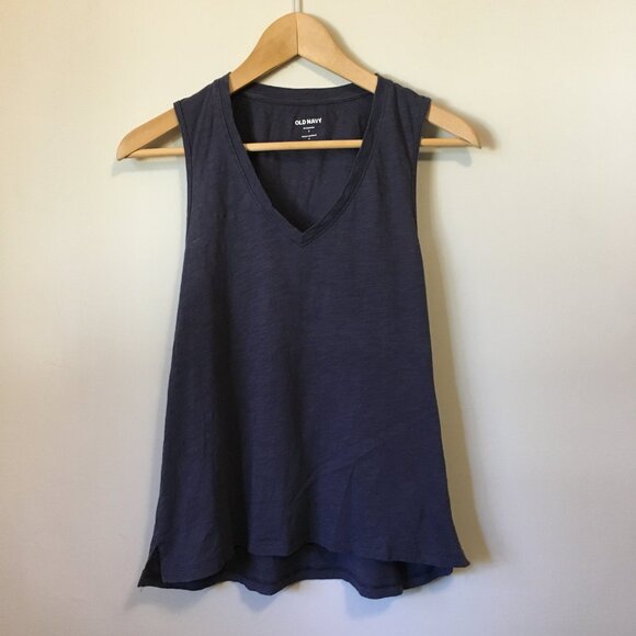 Navy Blue Everywear Rayon V-Neck Tank Top - Picture 3 of 14